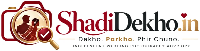 ShadiDekho.in · Dekho. Parkho. Phir Chuno. · Independent Wedding Photography Advisory